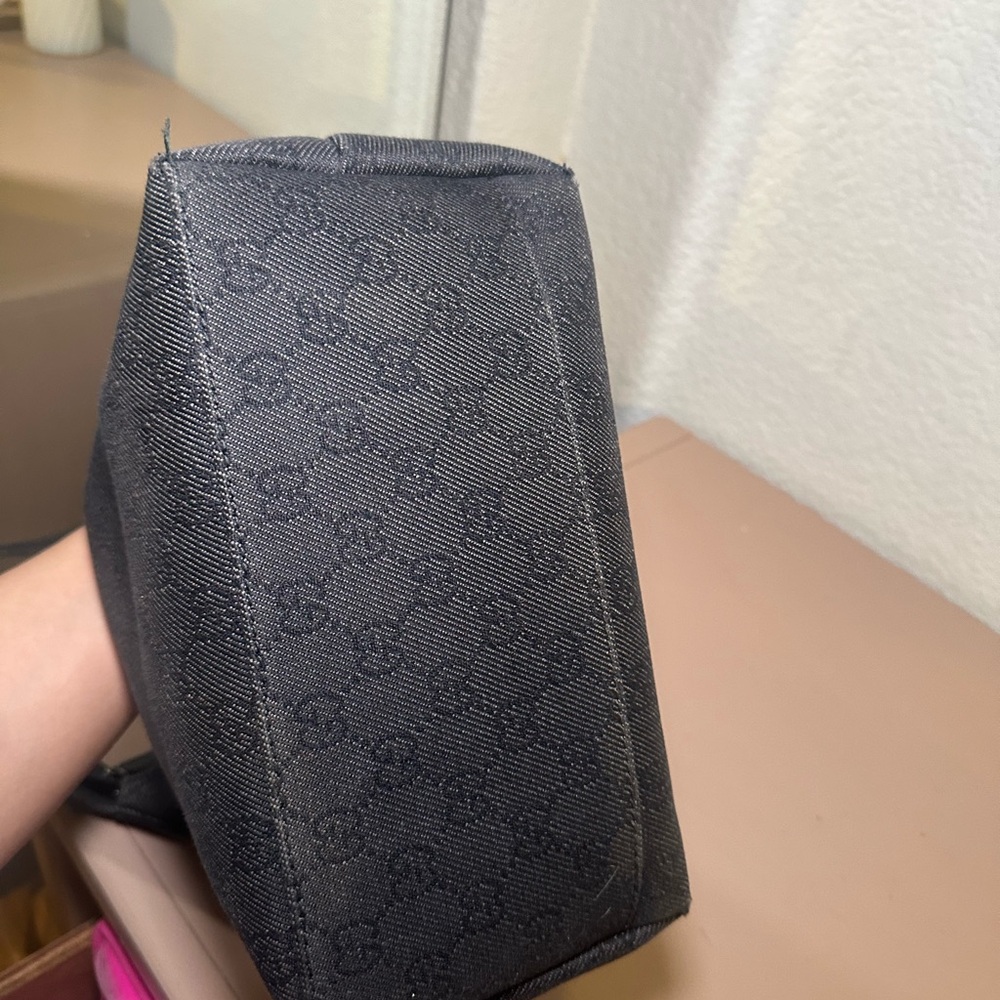 Vintage Gucci Black Denim Monogram Shoulder Bag - Picture 5 of 8